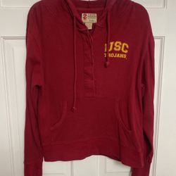 USC Trojans Jersey Knit Cotton Hoodie Sz L