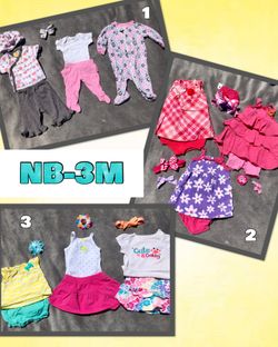 Super Cute NB-3M Girls Summer Clothes and Accessories