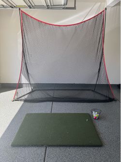 Golf Practice Net with Mat and Ball Bucket!
