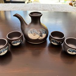 Japanese Ceramic Sake Cup and Caraf Gift Set | Made in Japan, Minoyaki, Japanese Modern, Sake Glass