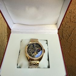 Gold Skeleton Men’s Watch – Automatic Style – Box Included 