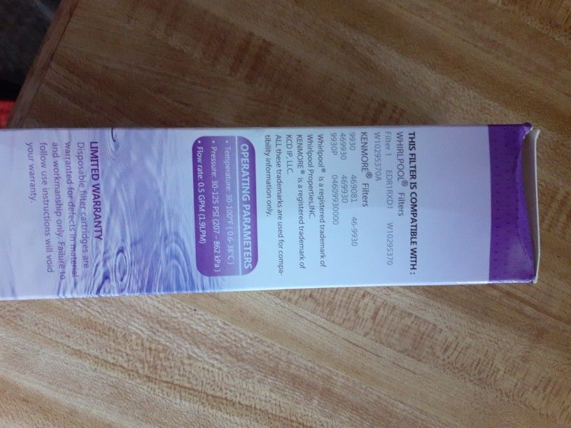 Whirlpool Kenmore Refrigerator Replacement Filters Brand New