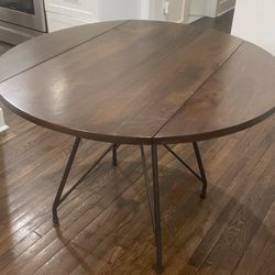 West Elm Jules Drop Leaf Round Table Wood And Metal