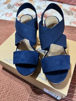 Women’s Summer Wedge Sandal Blue American Eagle Sz 5