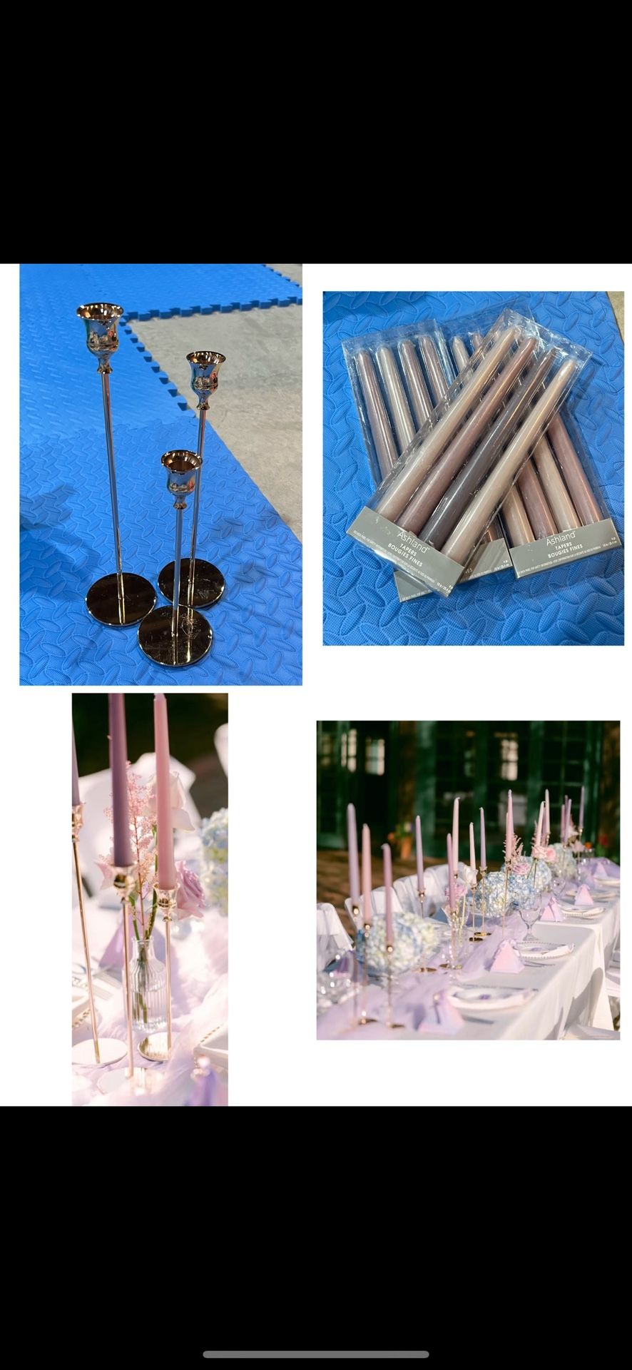 Wedding Candles and Metal Stands
