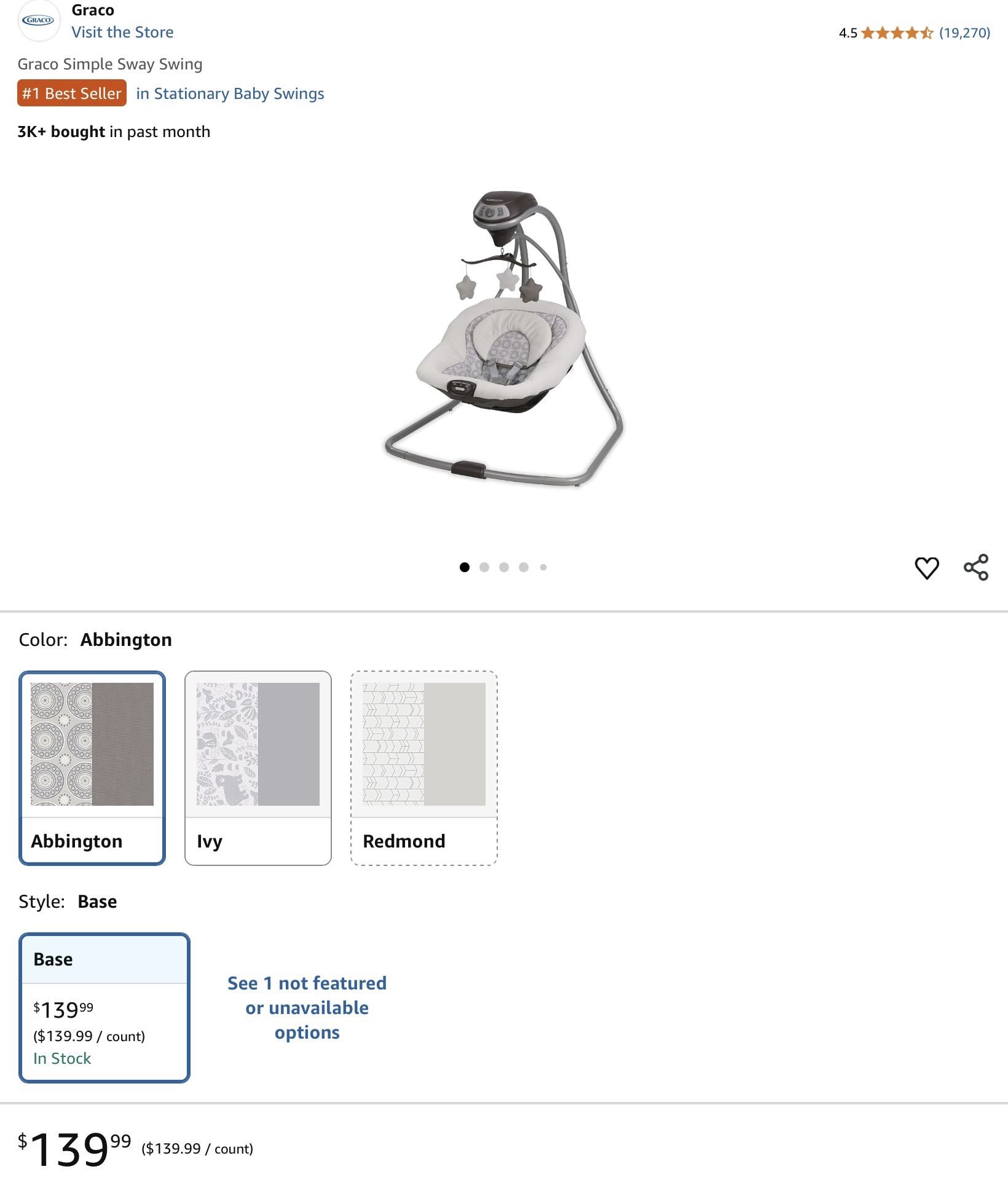 Graco Simple Sway Baby Swing