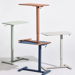TopJob ANYDESK NEST Mobile Standing Desk, Portable with Hidden Wheels Non Folding, Sit Stand Desk, Computer Workstations, Home Use, Couch Side Table,