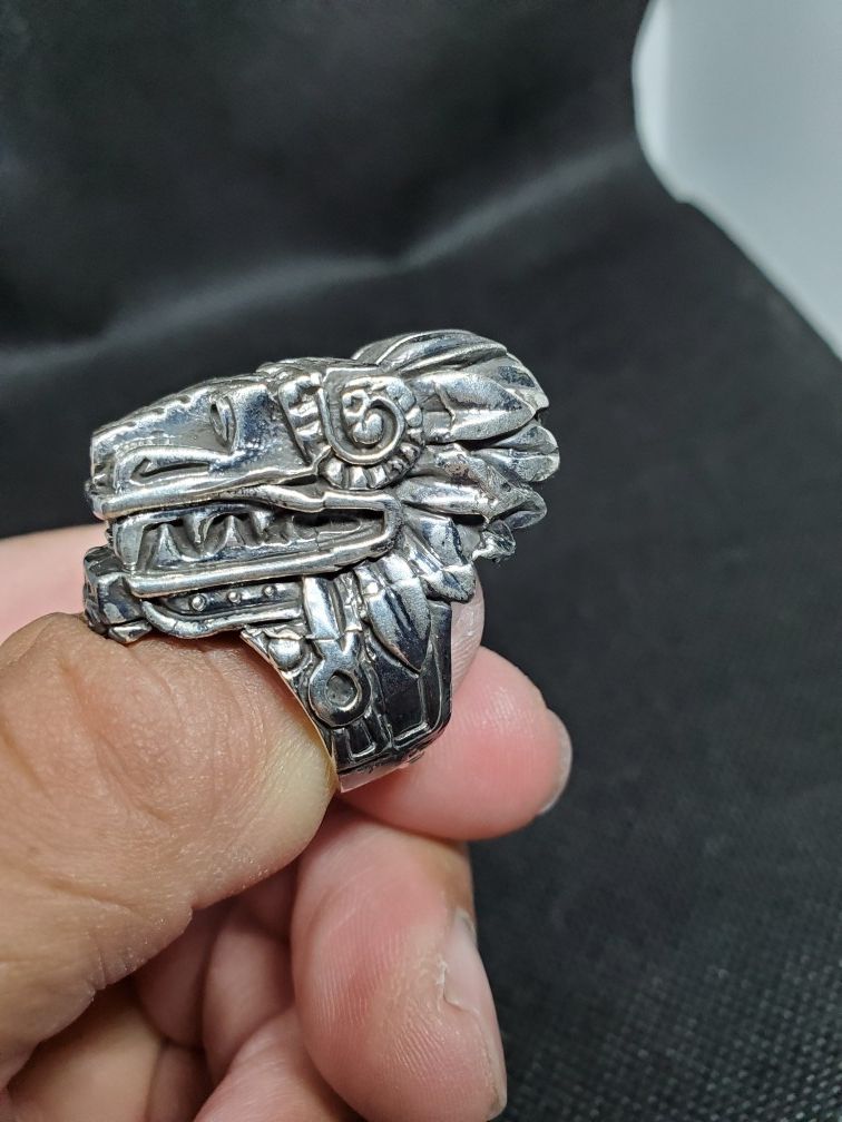 Silver ring quetzalcoatl