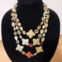 3 Stranded Multicolored JADE Necklace