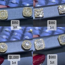 Natural Diamond Screwback Earrings 