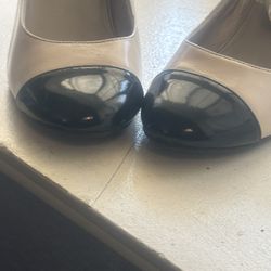 Beige And Black Women High Heels