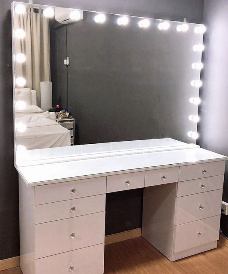 Vanity mirror with desk included