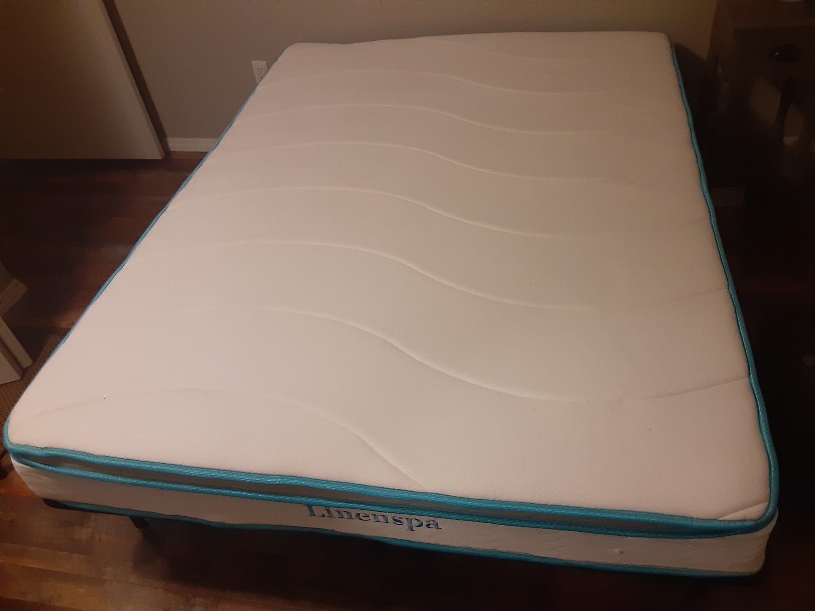 Queen Memory Foam & Spring Matress with Folding Bed Frame