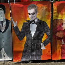 $20 Each.  Victor Van Dort & Emily Corpse Bride  Jack Skellington Goythic Devil Only 3 Left.. Unique Halloween Display Posters.  Thick Material No Rip