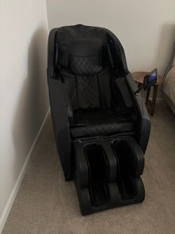 Black Full-Body Massage Chair with Remote