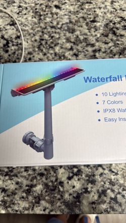 Waterfall pool fountain with light