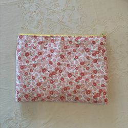Zipper Pouch - 6 1/2” X 9” - Peach , Coral