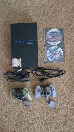 Playstation 2 console complete set with 2 titles