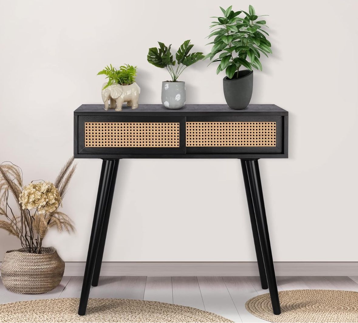 black dresser desk Black 6 Drawer Dresser With Rotatable Extendable Tabletop main image 1