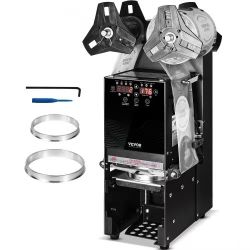 Fully Automatic Cup Sealing Machine, 500-650 Cups/H, Cup Sealer Machine for 180 mm Tall & 90/95 mm Cup, Electric Tea Sealer with Digital Control LCD P