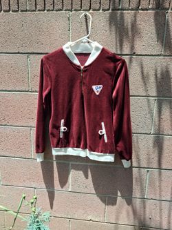 Velour Track Pullover Sweater 