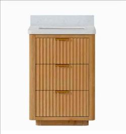 Cadiz 24" Freestanding Single Sink Bathroom Vanity with Composite Top