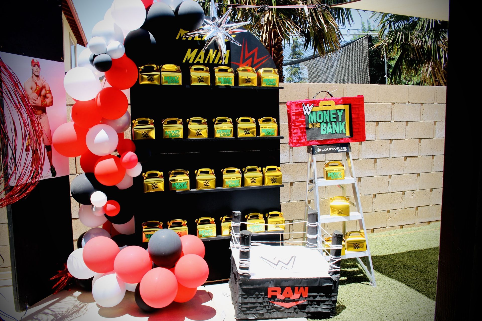 7 Ft Black Wood Party backdrop
