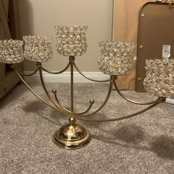 Elegant Gold Crystal Candelabra