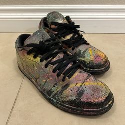 Custom Painted 2020 Air Jordan 1 Low 'Triple Black' - Size 10 Men’s