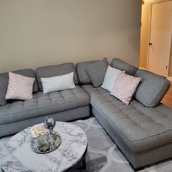 Gray Sectional Sofa Cindy Crawford With Pillows 