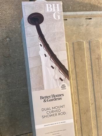 BETTER HOMES AND GARDENS DUAL MOUNT CURVED SHOWER ROD