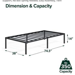 ZINUS Yelena 14 Inch Metal Platform Bed Frame