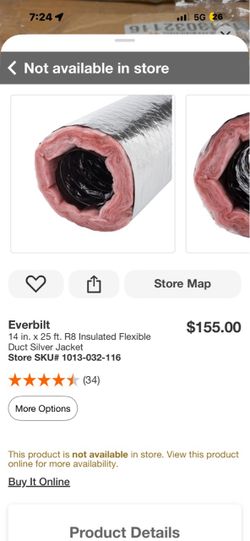 Everbilt 14 in. x 25 ft. R8 Insulated Flexible Duct pay 110 vs 155