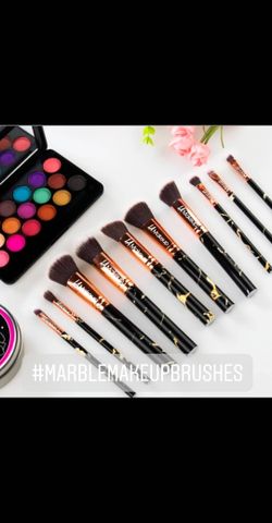 10pcs marble makeup brush set