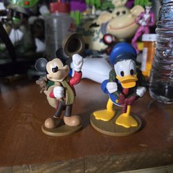 Mickey Mouse & Donald Duck Christmas Pvc Figures. 