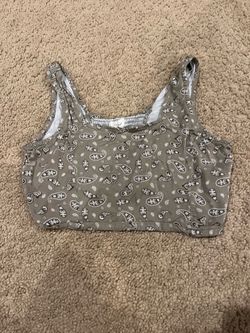 Thread&Supply Green & white paisley print bra top size medium