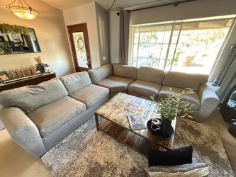 3 Piece Grey Sectional, Good Condition