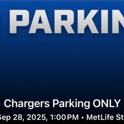 Giants Vs Chargers PARKING PASS