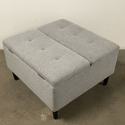 Split-top Storage Ottoman