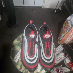 Nike Air Max 97
Black Red Silver Men's Size 10.5 Or Women's Size 12 Amazing Like New Condition 