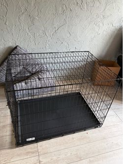 Extra large dog crate with bed