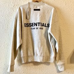 NEW - Fear of God Essentials Light Oatmeal Sweatshirt - Men's size XS