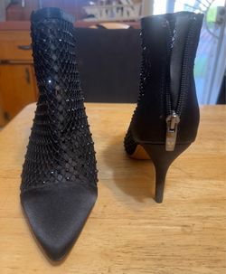 Ladies Black Mesh High Heel Boots