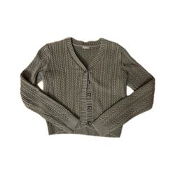 john galt brown cableknit cardigan