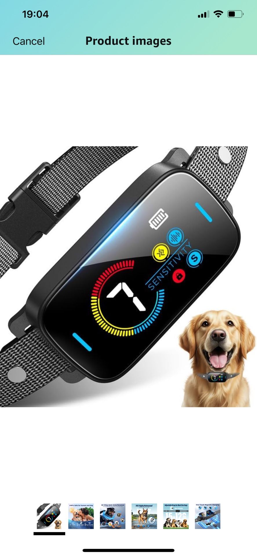 Bark Collar for Large Medium Small for Dogs Smart Automatic Ultrasonic - Rechargeable Anti Barking Training Collar with Waterproof Vibration and Beep