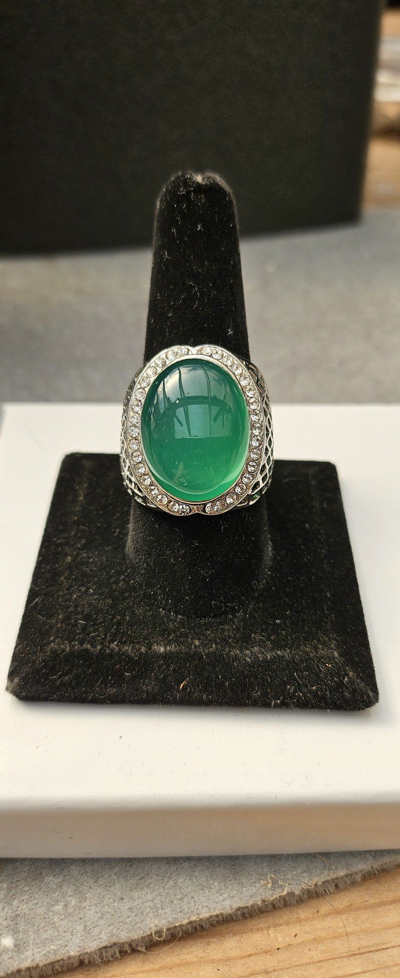 Green Agate Ring ( MENS)