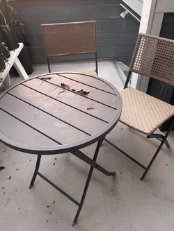 Bistro set patio table and chairs