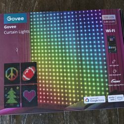 Govee Curtain Lights, Smart LED Color Changing Wall Lights, Dynamic DIY Curtain String Lights, 4.9x6.6ft, 520 RGBIC LED
