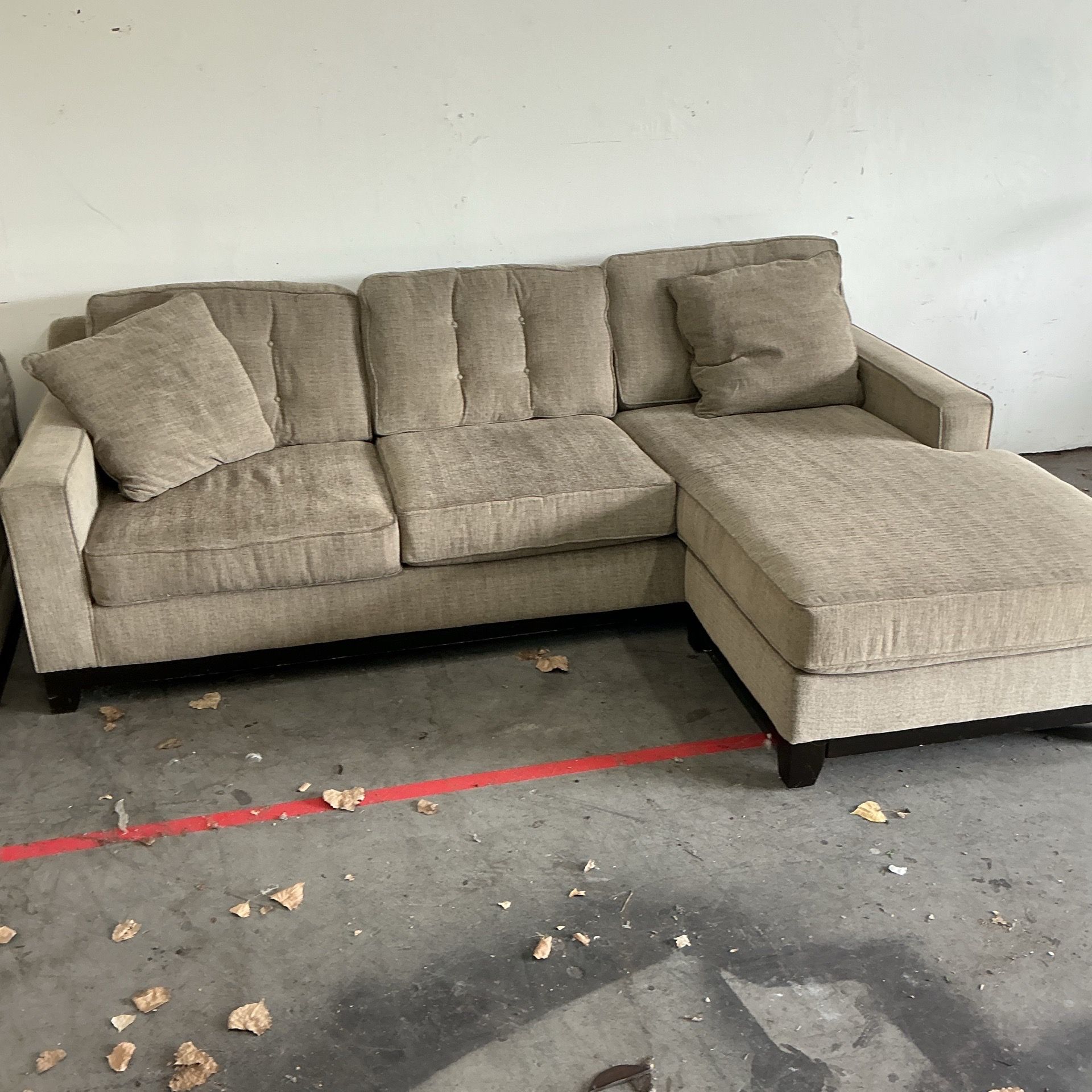 Grey l shaped small sectional pickup only