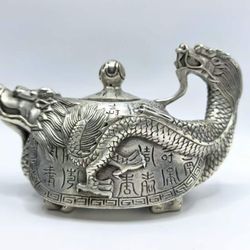 Antique Bronze Dragon-Spout Wine Pot / Teapot Carved Collectible Home Decor